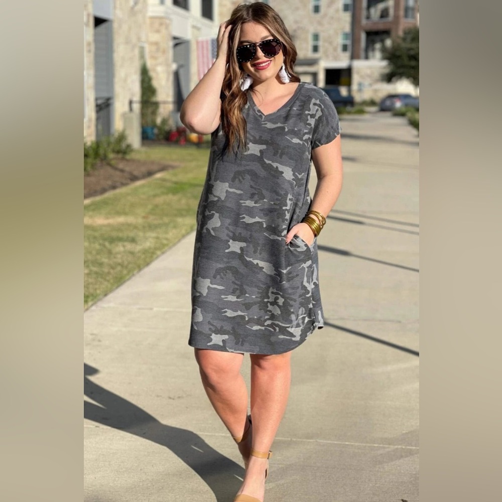 Camo T-Shirt Dress, Jess Lea, NWT, Small, Medium